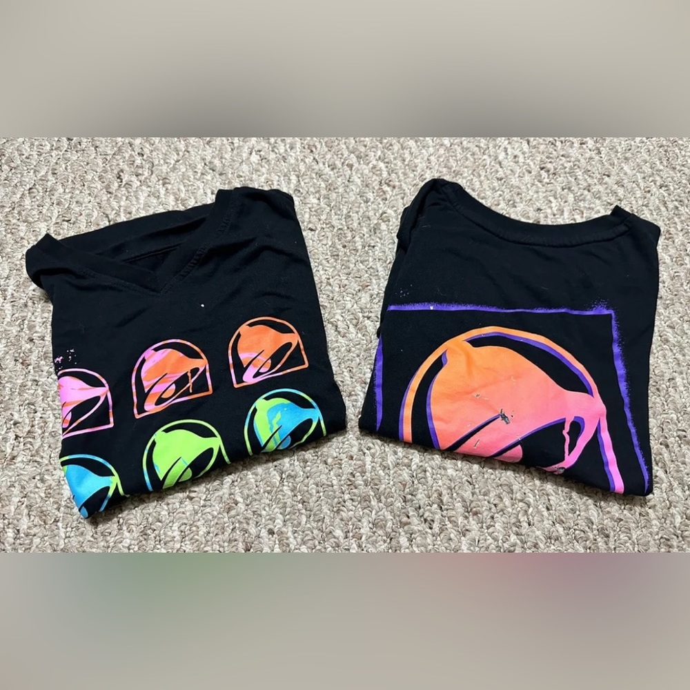 Lot of 2 TACO BELL Black T Shirts Employee Uniform Workers Women’s Size Medium